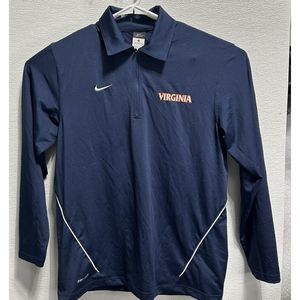Nike Dri Fit Virginia‎ Cavaliers Long Sleeve Quarter Zip Blue Size Small